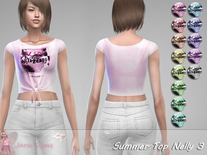 Sims 4 Summer Top Nelly 3 by Jaru Sims at TSR