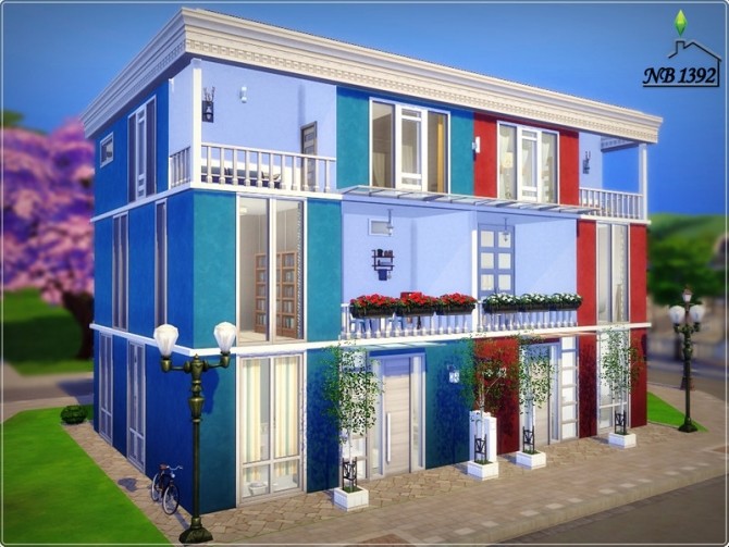 Sims 4 Colorful twin house by nobody1392 at TSR