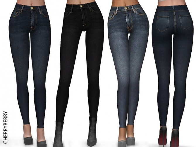 Sims 4 Classic Skinny Jeans by CherryBerrySim at TSR