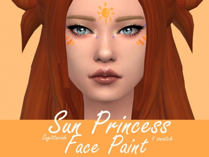 Sims 4 Sun Princess Facepaint by Sagittariah at TSR
