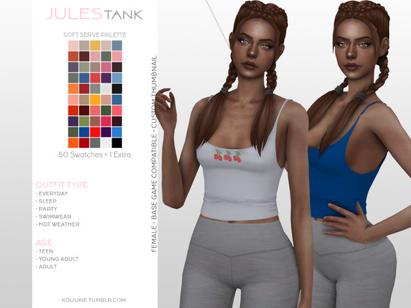 Sims 4 Jules Tank by Kouukie at TSR