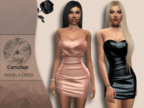 Sims 4 Angela Dress by Camuflaje at TSR