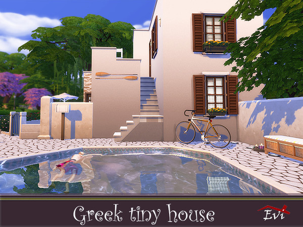Sims 4 Greek tiny house by evi at TSR