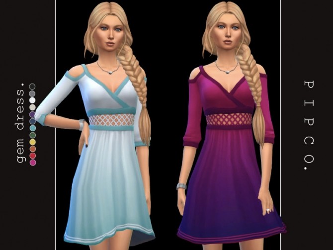 Sims 4 Gem dress by Pipco at TSR