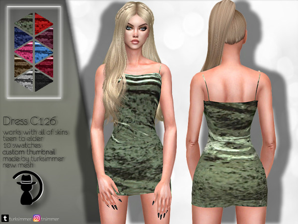 Sims 4 Dress C126 by turksimmer at TSR