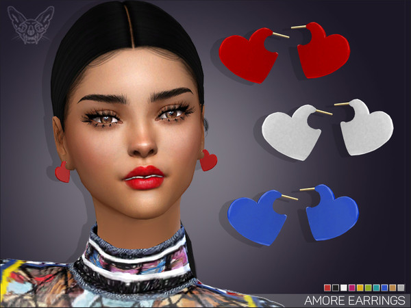 Sims 4 Amore Earrings by feyona at TSR