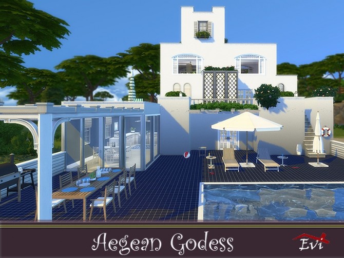 Sims 4 Aegean Godess house by evi at TSR