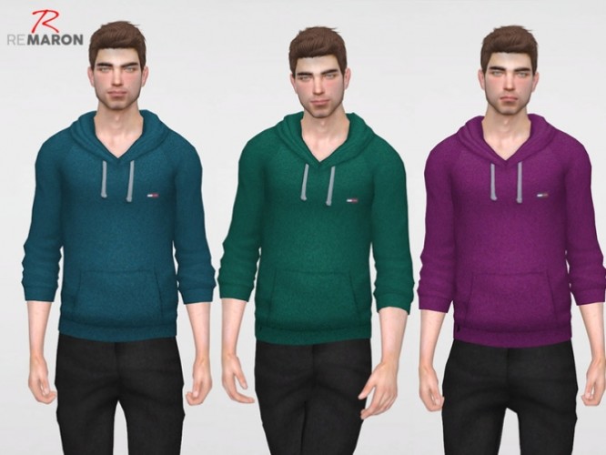 TH's Hoodie for men by remaron at TSR » Sims 4 Updates