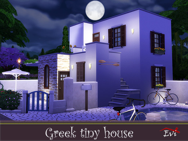 Sims 4 Greek tiny house by evi at TSR