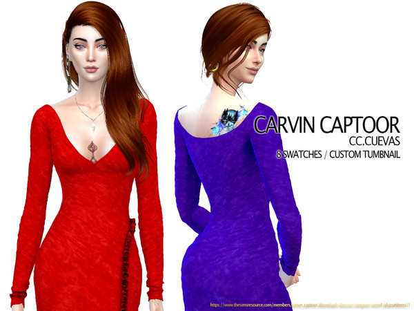 Sims 4 Cuevas dress by carvin captoor at TSR