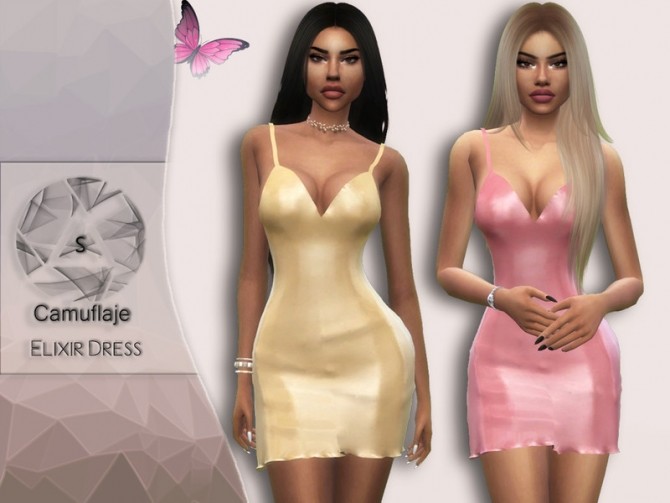 Sims 4 Elixir Dress by Camuflaje at TSR