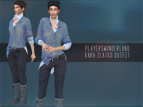 Sims 4 Detroit: Become Human Kara Zlatko Outfit by PlayersWonderland at TSR