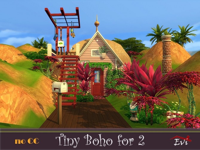 Sims 4 Tiny Boho for two by evi at TSR