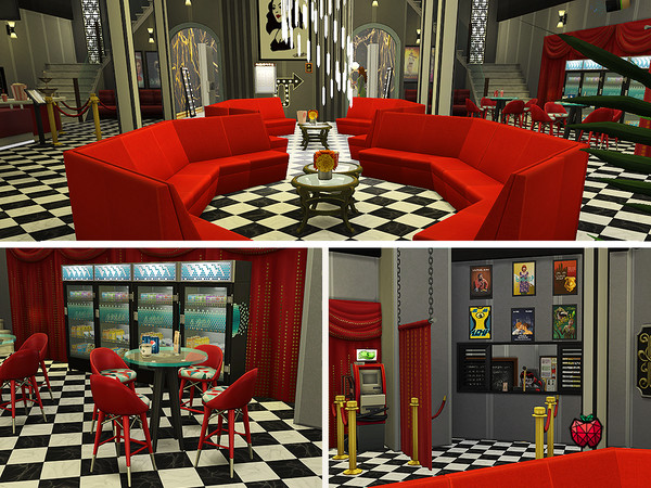 Sims 4 Scarlett Cinema by melapples at TSR