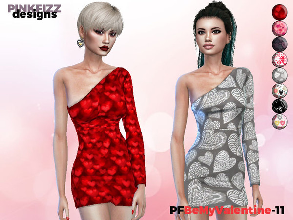 Sims 4 Be My Valentine   PF11 dress by Pinkfizzzzz at TSR