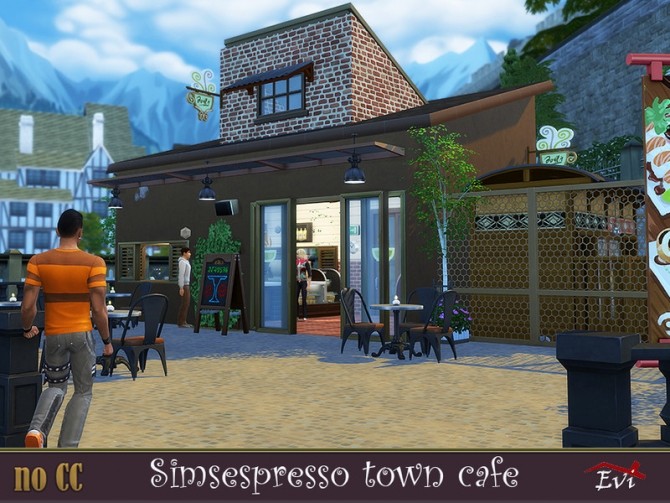 Sims 4 Simsespresso small town Cafe by evi at TSR