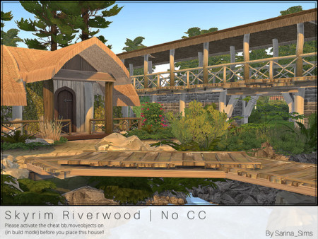 Skyrim Riverwood cosy medieval village No CC by Sarina_Sims at TSR