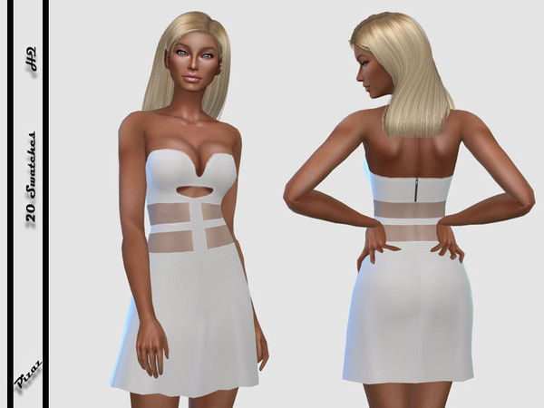 Sims 4 Cut Out Sheer Dress by pizazz at TSR