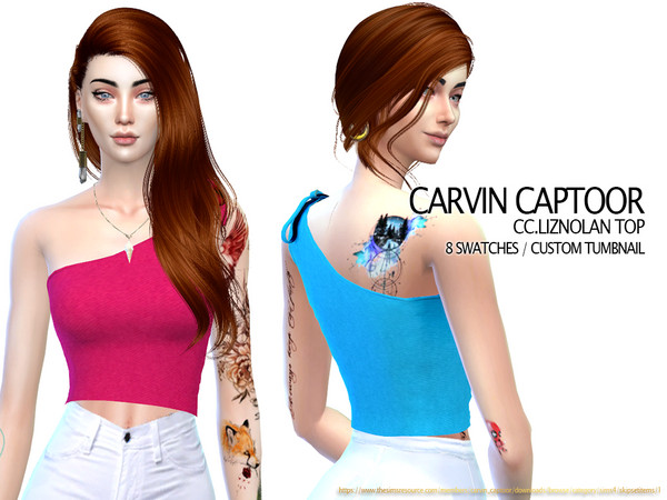 Sims 4 Liznolan Top by carvin captoor at TSR