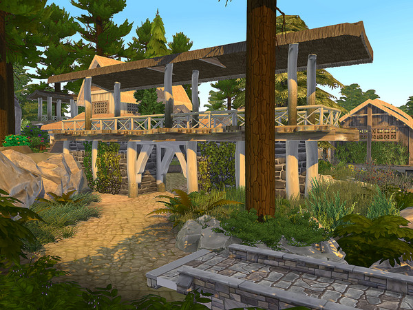 Sims 4 Skyrim Riverwood cosy medieval village No CC by Sarina Sims at TSR