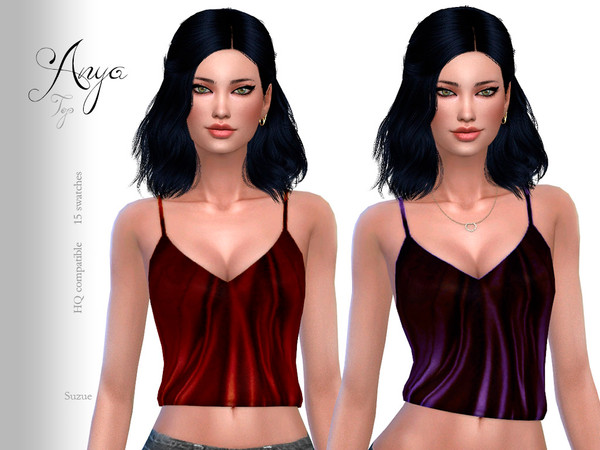 Sims 4 Anya Top by Suzue at TSR