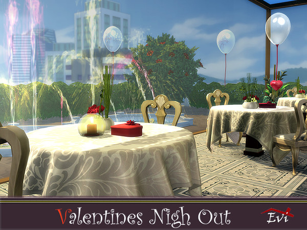 Sims 4 Valentine Night Out restaurant by evi at TSR