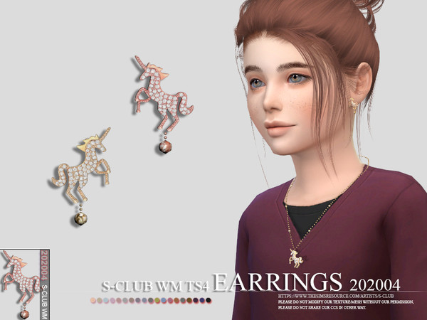 Sims 4 EARRINGS 202004 by S Club WM at TSR