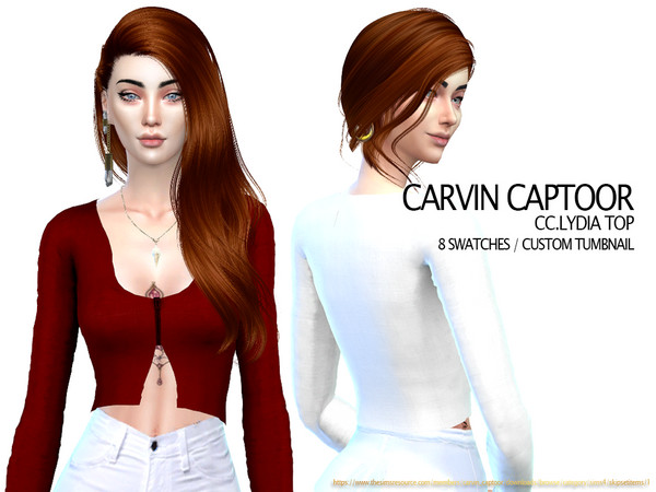 Sims 4 Lydia Top by carvin captoor at TSR