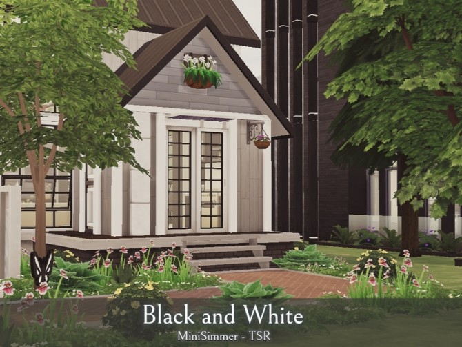 Sims 4 Black and White Loft by Mini Simmer at TSR
