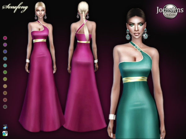 Sims 4 Senefeng dress by jomsims at TSR