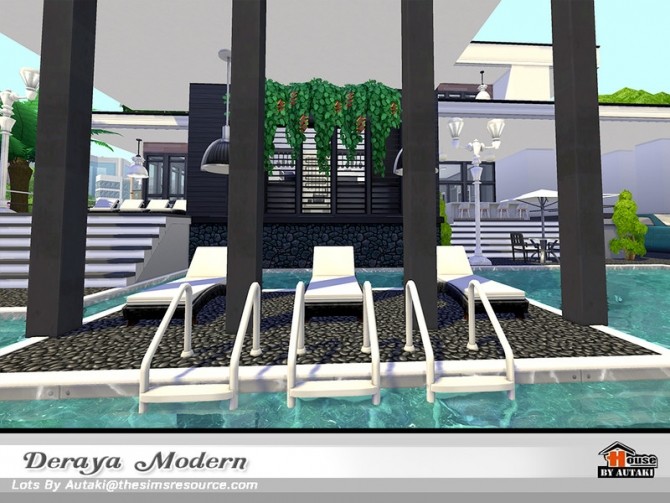 Sims 4 Deraya Modern house NoCC by autaki at TSR