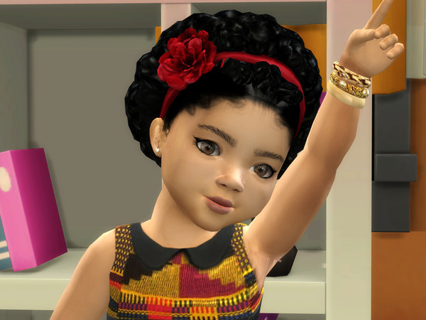 Sims 4 Braided Curly Afro with Flower Band by drteekaycee at TSR