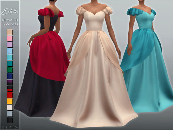Sims 4 Estella Gown by Sifix at TSR