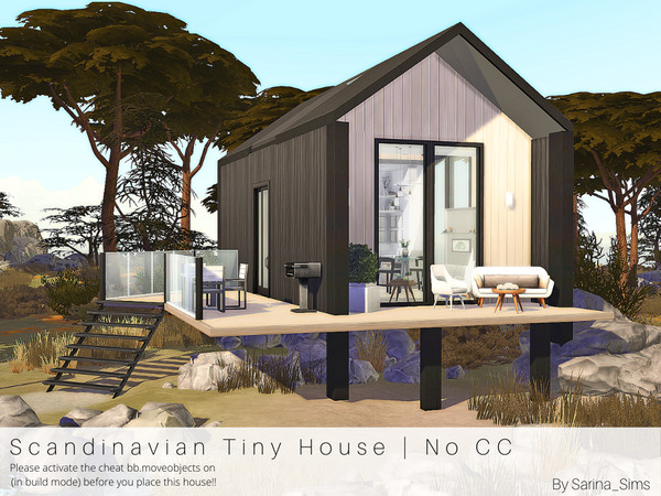 Sims 4 Scandinavian Tiny House by Sarina Sims at TSR