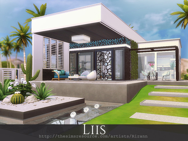 Sims 4 Liis contemporary house by Rirann at TSR