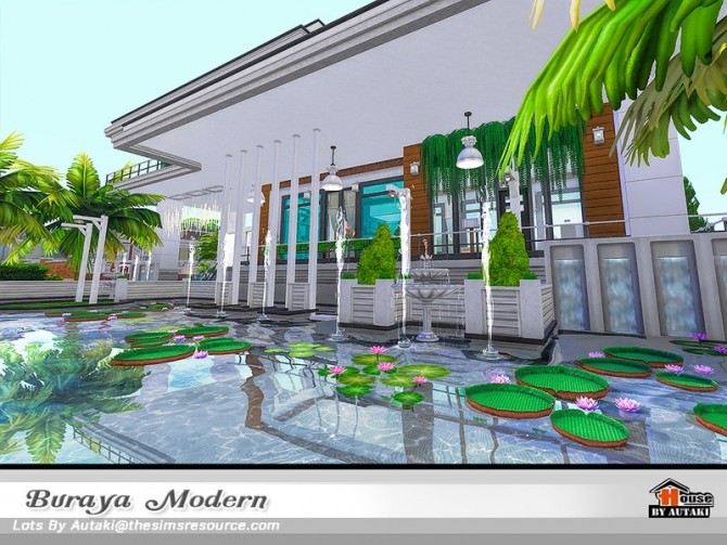 Sims 4 Buraya Modern house by autaki at TSR