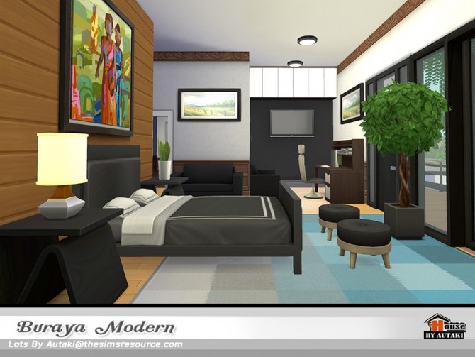 Sims 4 Buraya Modern house by autaki at TSR