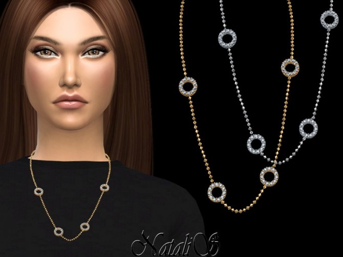 Sims 4 Open round halo necklace by NataliS at TSR