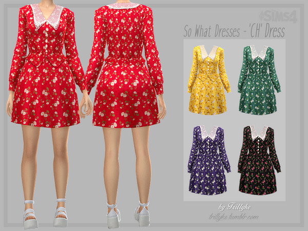 Sims 4 So What Dresses by Trillyke at TSR