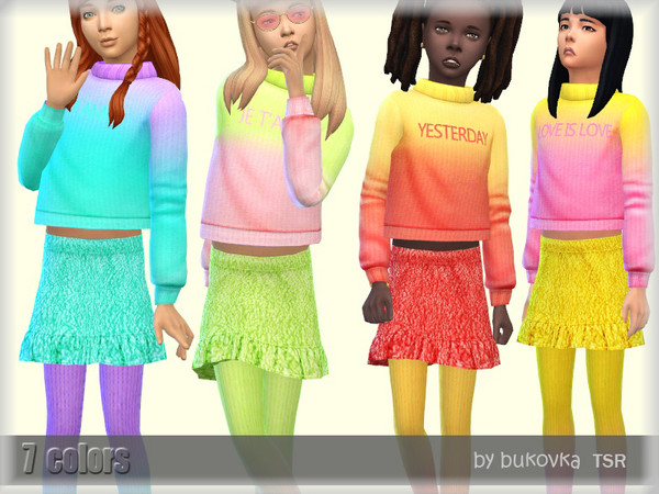 Sims 4 Shaggy Skirt by bukovka at TSR