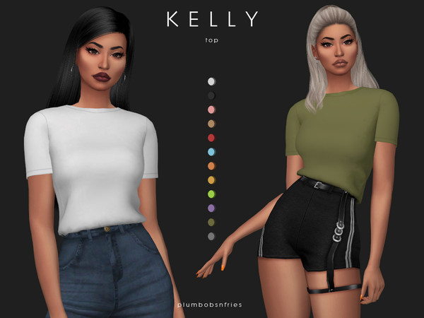 Sims 4 KELLY top by Plumbobs n Fries at TSR