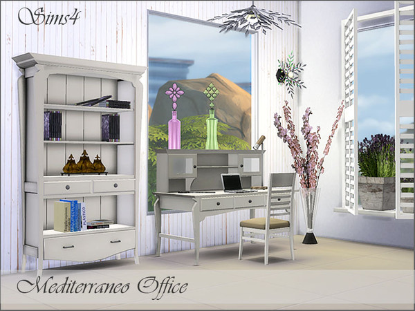 Sims 4 Mediterraneo Office by Pilar at TSR
