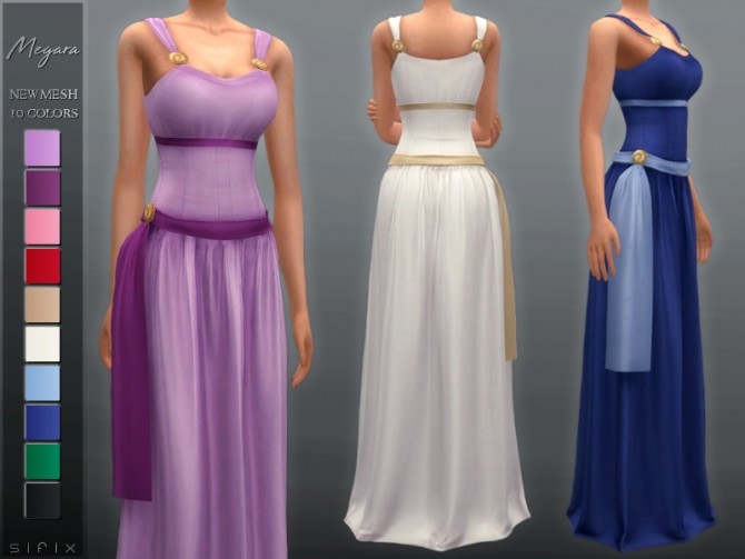 Sims 4 Megara Dress by Sifix at TSR