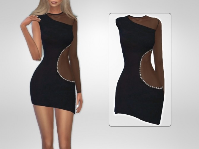 Sims 4 Pearl Dress by Puresim at TSR