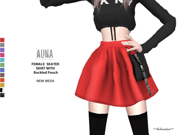 Sims 4 AUNA Mini Skirt with Pouch by Helsoseira at TSR