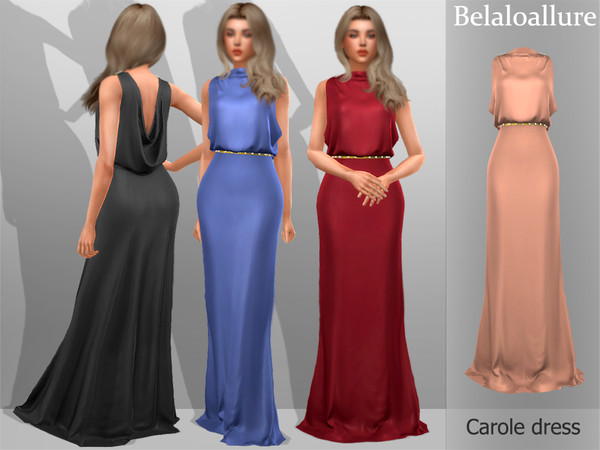 Sims 4 Belaloallure Carole dress by belal1997 at TSR