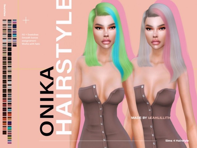 Sims 4 Onika Hairstyle by Leah Lillith at TSR