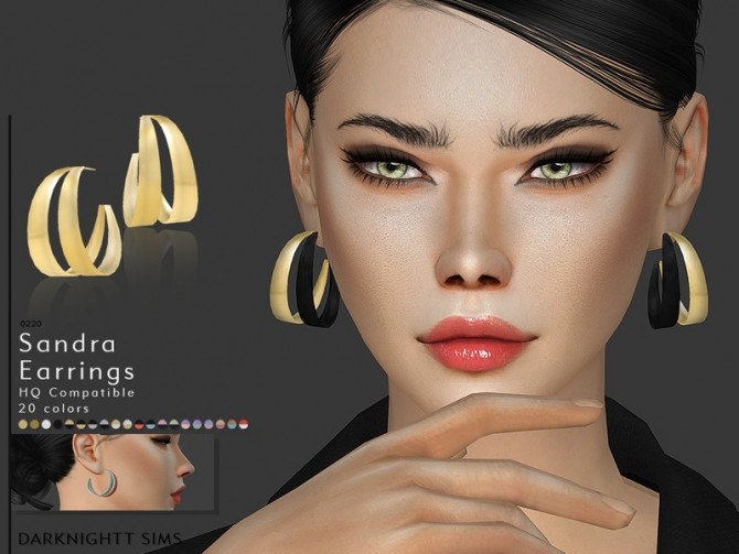 Sims 4 Sandra Earrings by DarkNighTt at TSR
