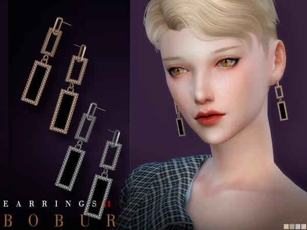 Sims 4 Earrings 11 by Bobur at TSR