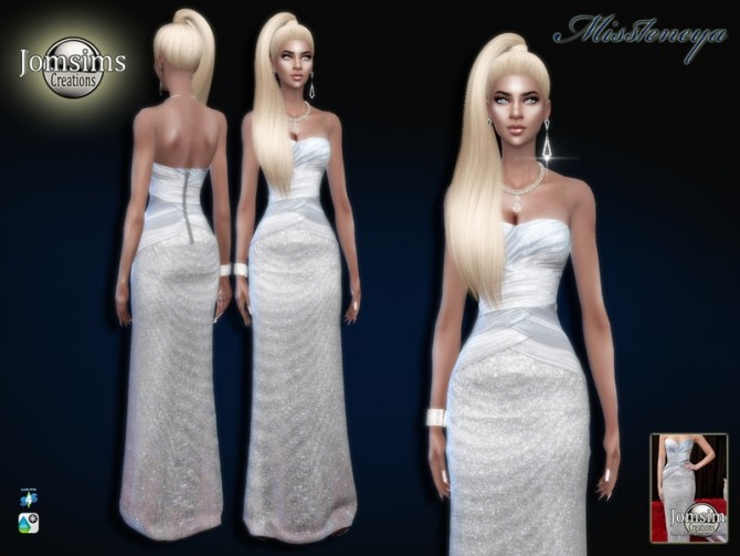 Sims 4 Missteneya dress by jomsims at TSR